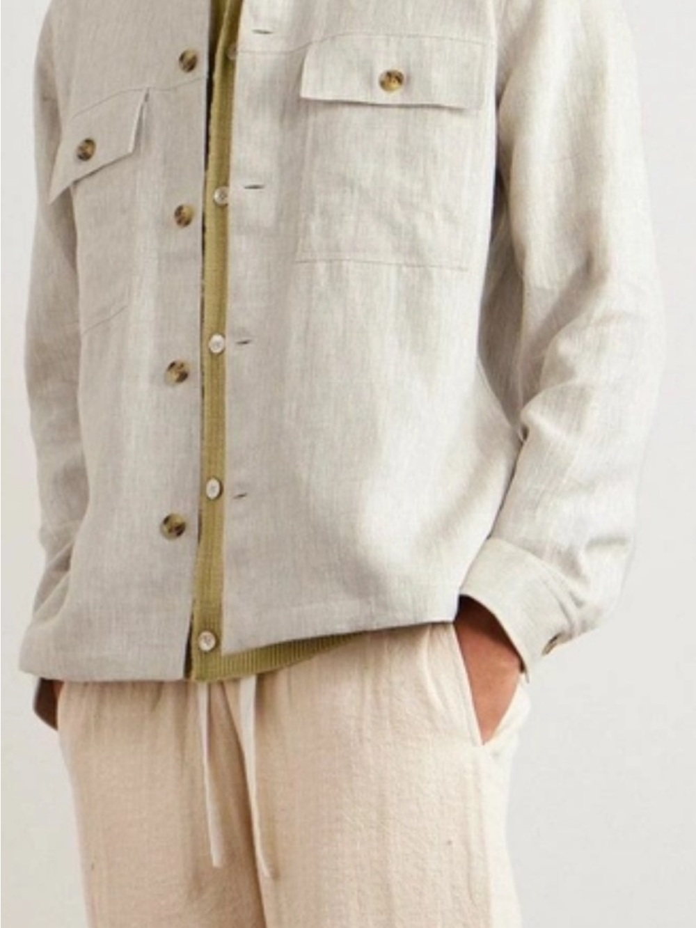 NN07 Wilas Linen Oat Overshirt